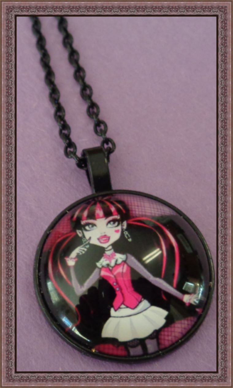 Monster High Draculaura Theme Black Tone Necklace