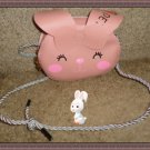 Pink Leather Small Shoulder Bunny Handbag For Little Girls Easter Pink Leather Small Shoulder Bunny Handbag For Little Girls Easter