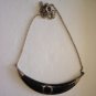 Sterling Silver Black Enamel Necklace Vintage