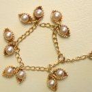 Vintage Pearls on Oyster Shells Charm Bracelet