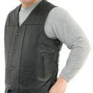 MCAARGMV310-01 MEN'S PLAIN LEATHER VEST