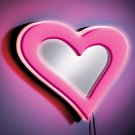 Neon Heart Wall Mirror - Pink Item # WB-NWM HRT-PK