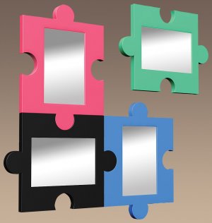 Puzzle Mirror - Pink Item # LS-WM PUZZLE PK