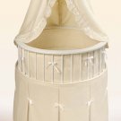 White Elegance™ Round Baby Bassinet w/Ecru Waffle Bedding Item # 00830