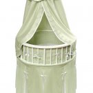 White Elegance™ Round Baby Bassinet w/Sage Waffle Bedding Item # 00831