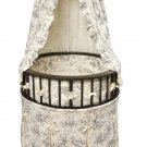 Black Elegance Round Baby Bassinet w/Black Toile Bedding Item # 00838