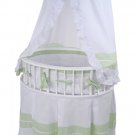 White/Sage Gingham Elite™ Oval Baby Bassinet Item # 00850