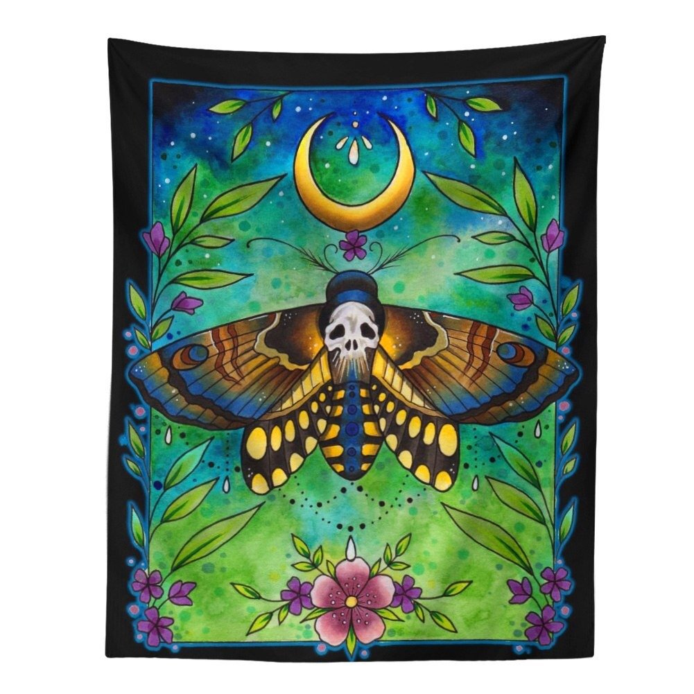 Psychedelic Butterfly Tapestry Wall Hanging Bohemian Hippie Witchcraft Tarot