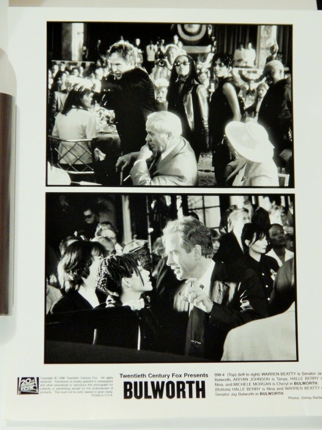 BULWORTH (1998 WARREN BEATTY, HALLE BERRY) ORIGINAL MOVIE STILL 8 X 10