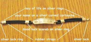 personified custom name genuine real silver/GOLD LETTERS cartouche bracelet