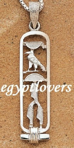Egyptian Personalized custom Name Hieroglyphic genuine Silver cartouche pendant
