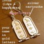 Egyptian Personalized custom name Cartouche earring genuine Silver & gold letter