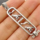 Egypt custom Name Hieroglyphic genuine Silver Cartouche/ chain pendant necklace