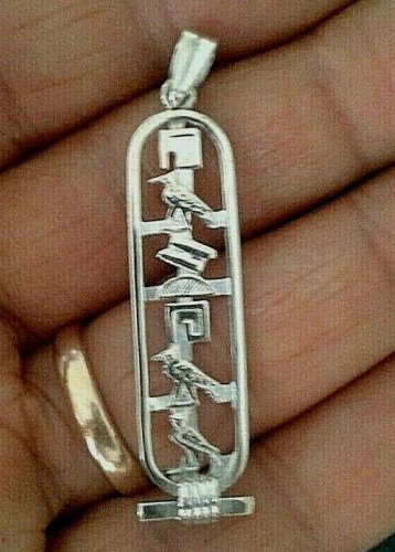 Personalized custom Name Hieroglyphic genuine Silver or gold letters cartouche p
