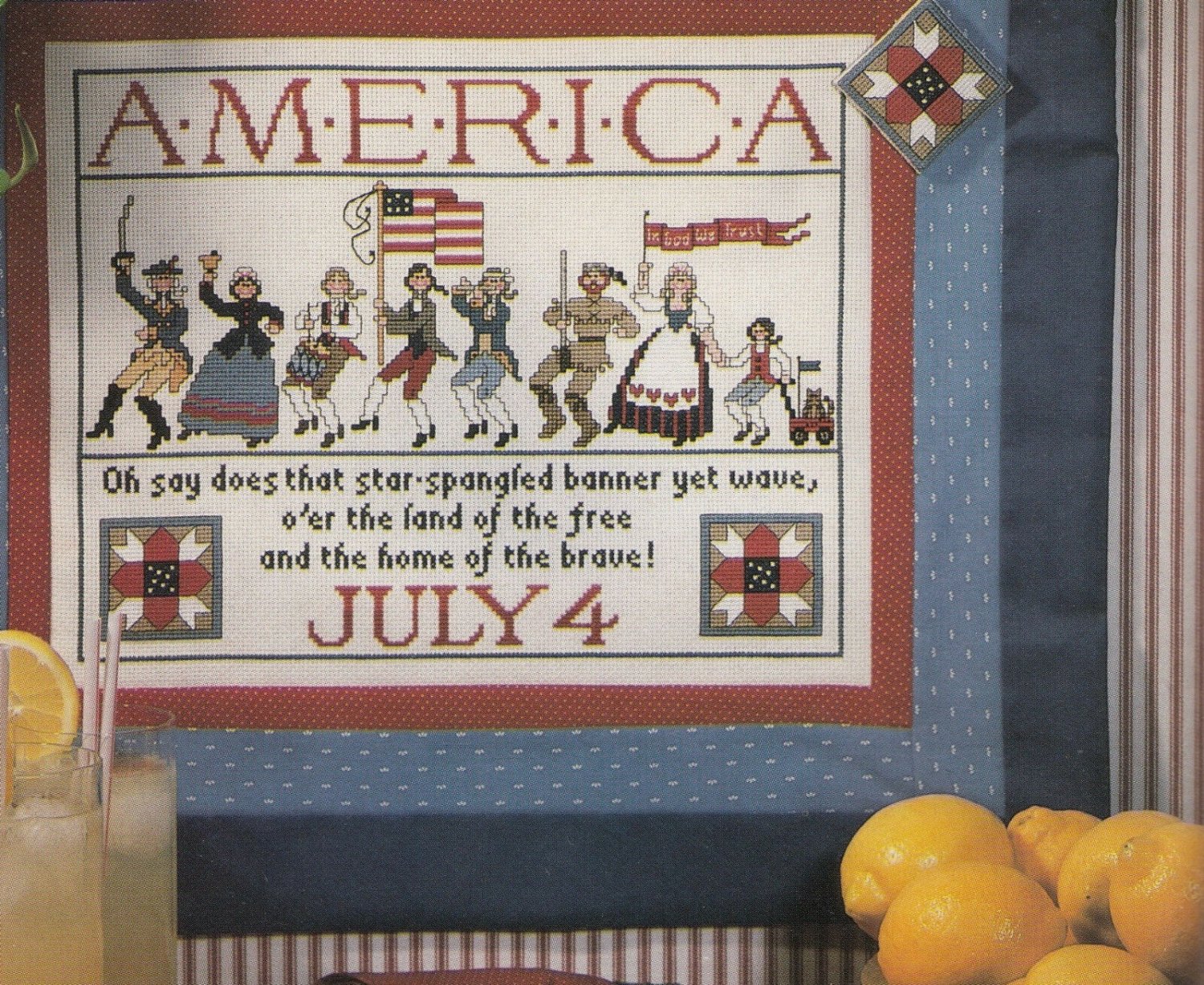 PDF FILE A PRIDE OF PATRIOTS AMERICA JULY 4 CROSS STITCH PATTERN