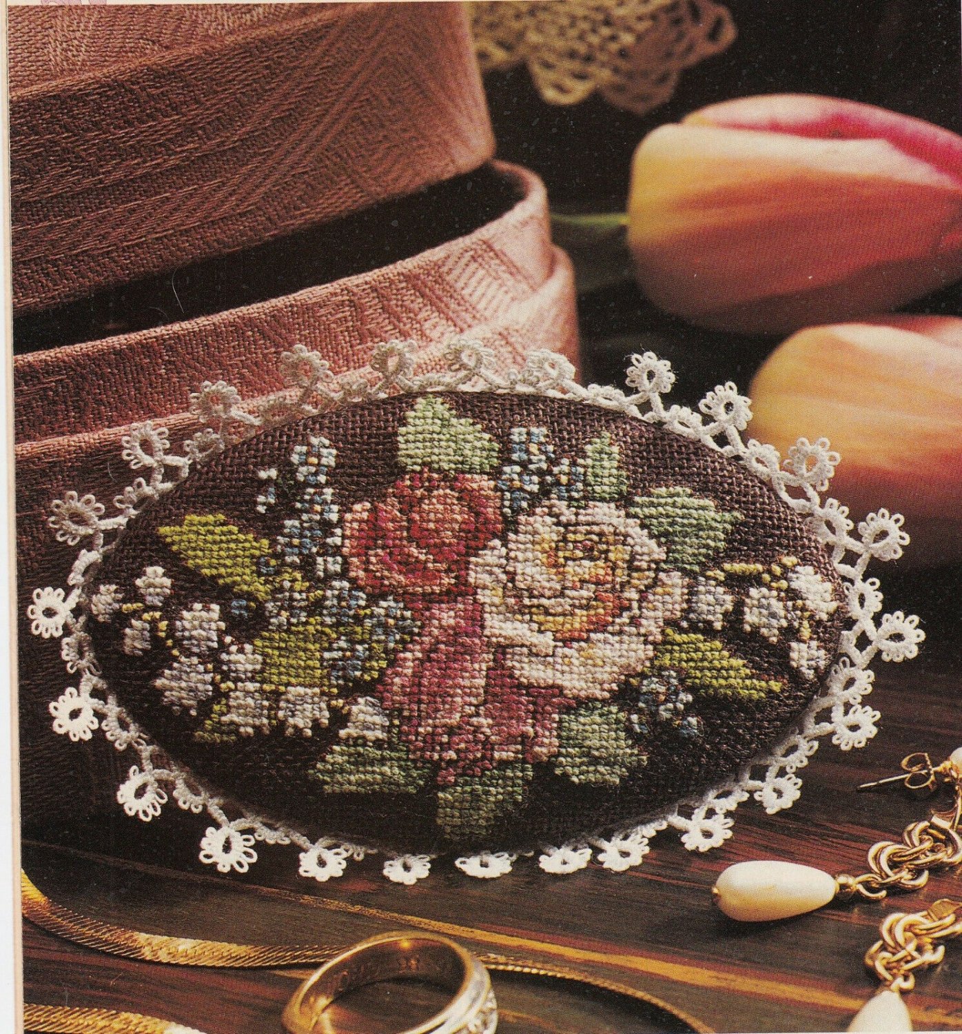 PDF PATTERN Victorian Rose Brooch Cross Stitch Pattern