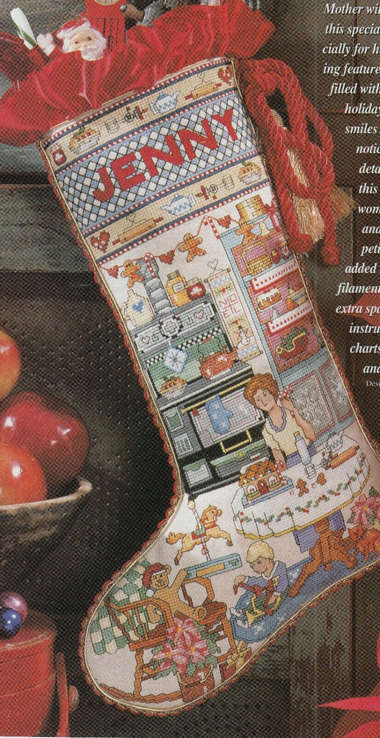 PDF FILE VINTAGE CHRISTMAS HEIRLOOM STOCKING CROSS STITCH PDF PATTERN