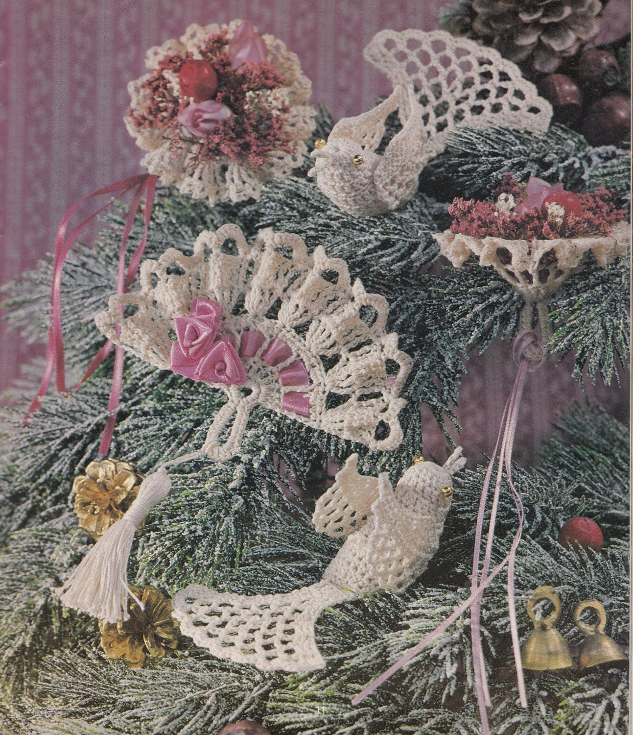 PDF FILE VICTORIAN TURTLE DOVE,NOSEGAY ,VICTORIAN FAN CROCHET ORNAMENTS PATTERNS