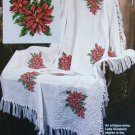 PDF FILE cardinal & poinsettia afghan  vintage 60s cross stitch pattern