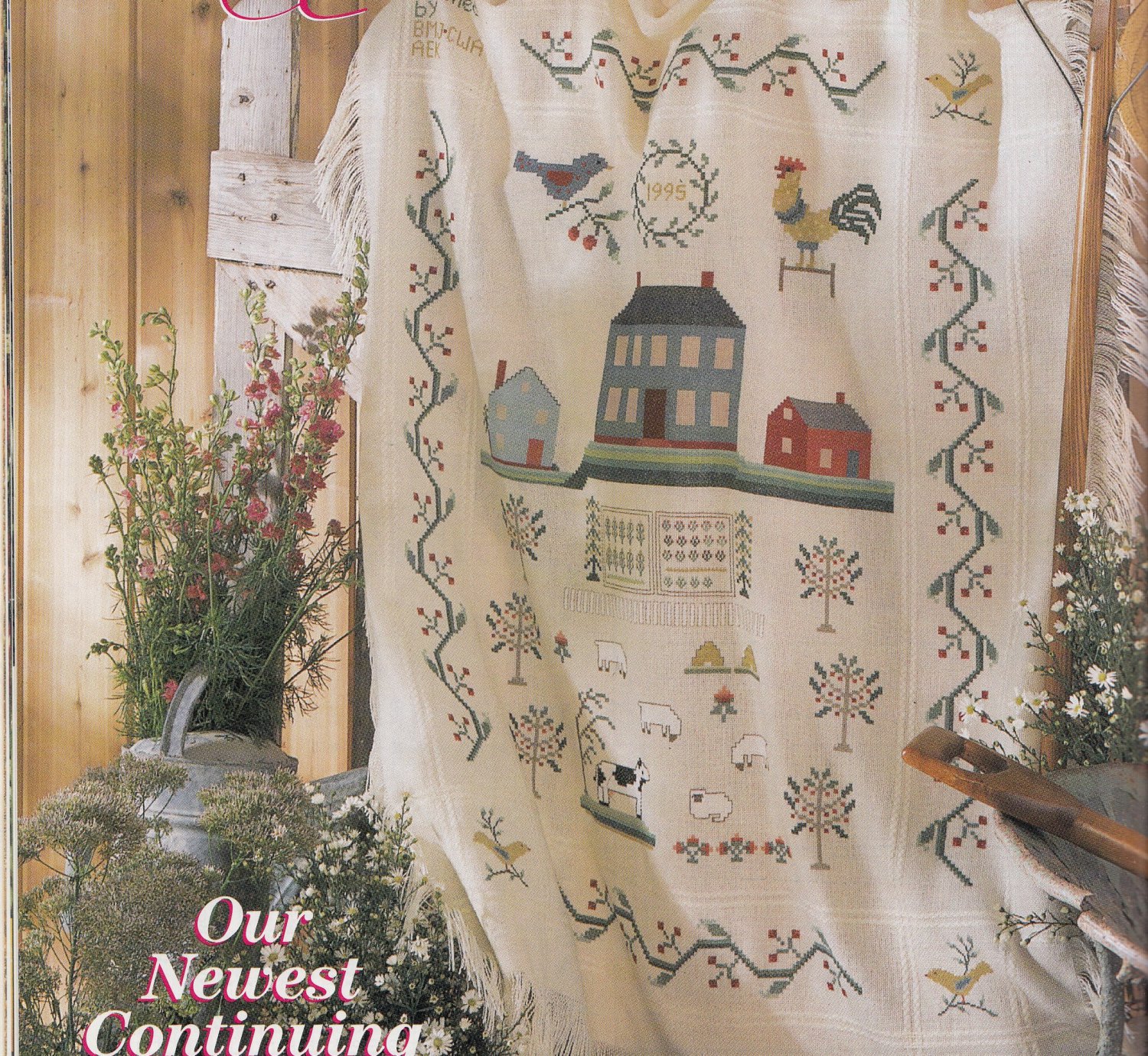 PDF FILE ONLY  SHAKER LIFE AFGHAN VINTAGE CROSS STITCH PATTERN