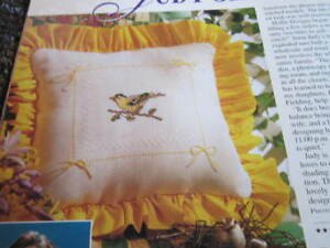 PDF FILE  ONLY  SISKIN FINCH PILLOW VINTAGE CROCHET PATTERN INSTRUCRIONS