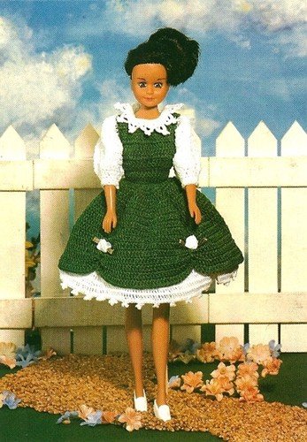 PDF FILE Irish Colleen Fashion Doll Barbie Dress VINTAGE CROCHET PATTERN INSTRUCTIONS