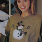 PDF FILE SWEET SNOWMAN  VINTAGE CROSS STITCH PATTERN  FOR CLOTHES
