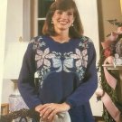 PDF FILE  VINTAGE Pink Poinsettia On A Sweater Christmas CROSS STITCH PATTERN ONLY