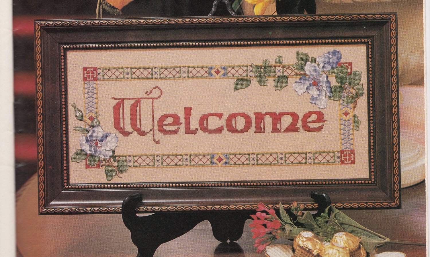 PDF FILE  VINTAGE  WELCOME GUESTS CROSS STITCH PATTERN