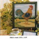 --PDF FILE -  -VINTAGE  COLORFUL ROOSTER CROSS STITCH PATTERN ONLY
