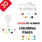 30 Color By Numbers Coloring Pages for Kids Vol 4