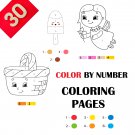 30 Color By Numbers Coloring Pages for Kids Vol 5