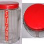 Owens Illinois Ovoid Sugar Canister Hocking Glass RED