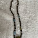Faceted Glass and Jade Bead Necklace