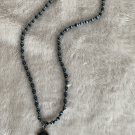 Blue Cats Eye and Silver Beaded Necklace