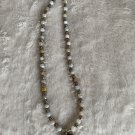 Faceted Stone and Silver Beaded Necklace