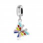 European 925 Sterling Silver Flower Butterfly Enamel DIY Charm Bead For Bracelet