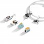 European S925 Sterling Silver Creative Car Bus Series Enamel Charm Fit Bracelet