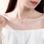 Ladies S925 Sterling Silver Necklace Clavicle Chain AAA CZ Gold Cute Cat Pendant