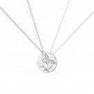 AAA CZ Bird Couple Necklace 925 Sterling Silver Splicing Pendant Valentine's Day