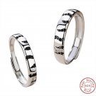 Original S925 Sterling Silver Tiger Pattern Couple Open Ring For Women And Men