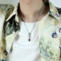 Stainless Steel Couples Necklace Square Columns charm With AAA CZ For Boy/Girl