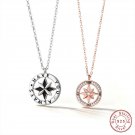 Clock Dial Couple S925 Sterling Silver Necklace Rose Gold Valentine's Day Gift