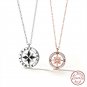 Clock Dial Couple S925 Sterling Silver Necklace Rose Gold Valentine's Day Gift