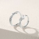 Original Branch Tree Vine Couple S925 Sterling Silver Ring Clear CZ Fine Jewelry