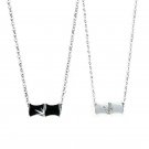 S925 Sterling Ssilver Bamboo Epoxy Enamel Pendant Couple Necklace Clavicle Chain