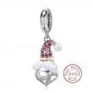 European 925 Sterling Silver Charm Christmas hat and beard dress up For Bracelet
