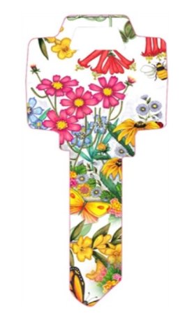 Key Blanks. Wild Flower image printed key blank.