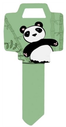 Key Blanks. Panda image printed on a key blank.