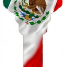 Key Blanks. Mexican Flag image printed on a key blank. Key Blanks. Mexican Flag image printed on a key blank.
